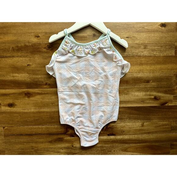 NWT SweetHoney Mary One Piece Swimsuit Ocean Isle Houndstooth Floral Pink 5 - Picture 2 of 7